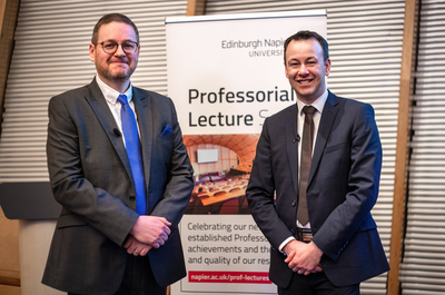 Peter Barlow and Gary Hutchinson at Craiglockhart campus