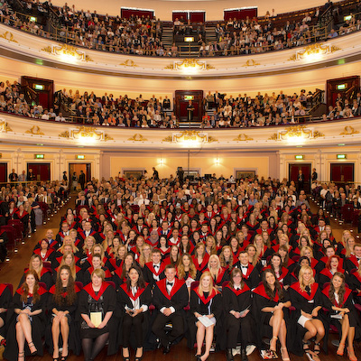 Graduation July 2015, School of Marketing, Tourism & Languages, School of Nursing, Midwifery & Social Care, School of Life, Sport & Social Sciences. Audience photographed form the stage.