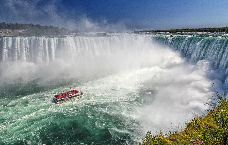 A boat visiting the Niagara Falls