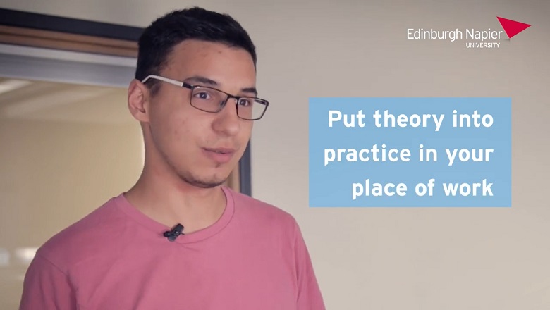 Student explaining why someone should study graduate apprenticeship course at Edinburgh Napier University