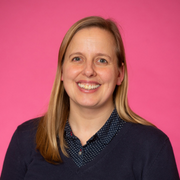 Profile shot of Woman on pink background,