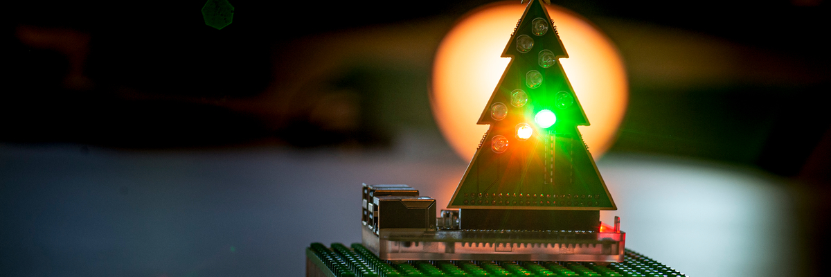 mini Christmas tree light from a circuit board