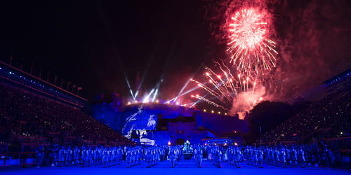 Fireworks over Edinburgh Castle at the Edinburgh Military Tattoo