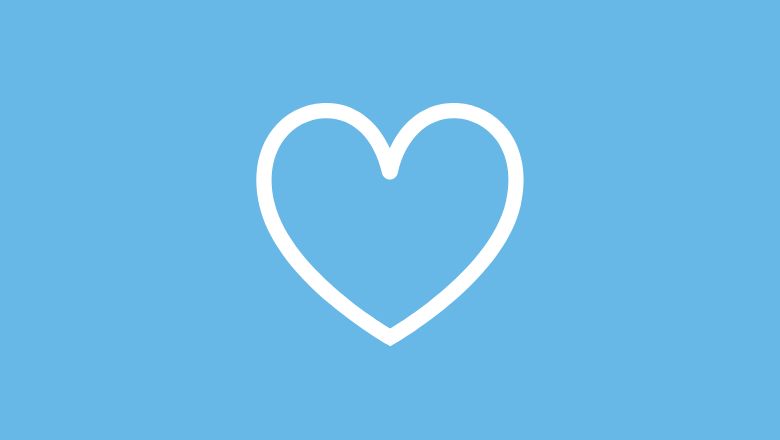 Illustration of a heart on a light blue background