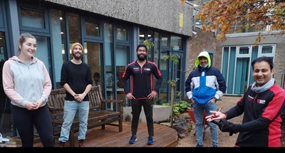 A group of volunteers, including ENSA Office Bearers, working in the Garden