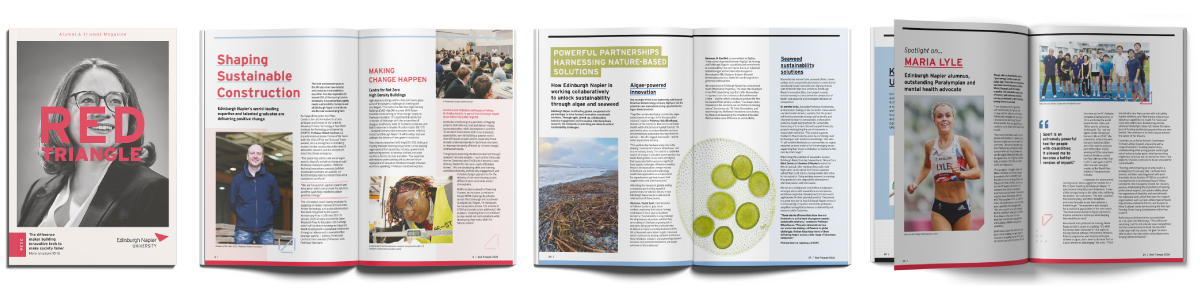 A collage of pages from the Red Triangle magazine