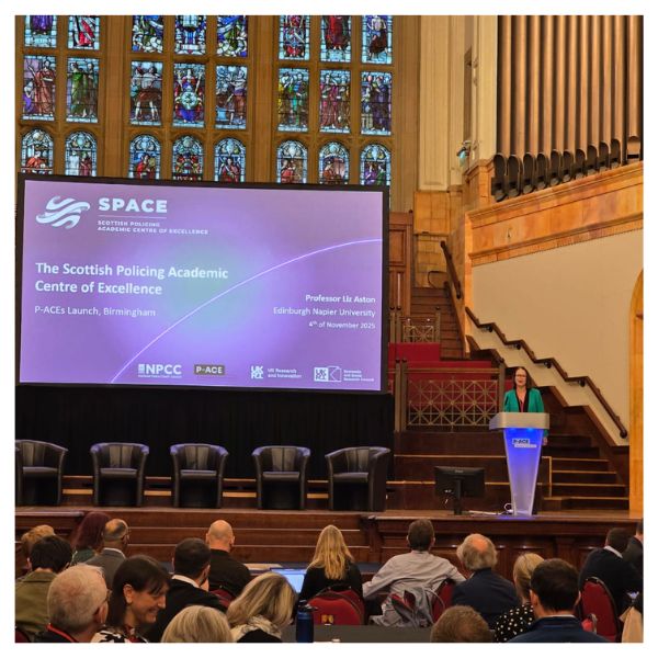 Liz Aston presenting at a conference