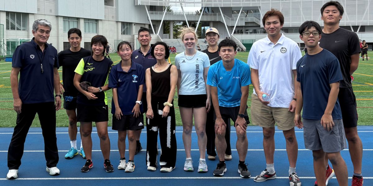 Maria with para-athletes in Japan who she helped to coach