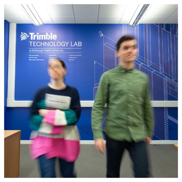 Wall branding in the Trimble Technology Lab
