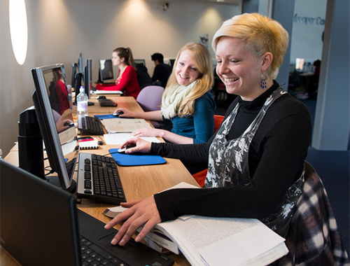 Students in a computing lab