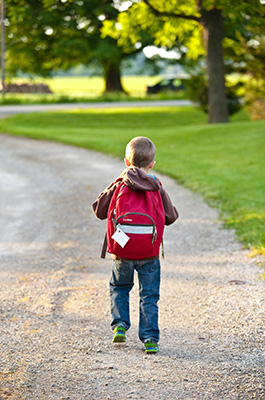 Child with backpack