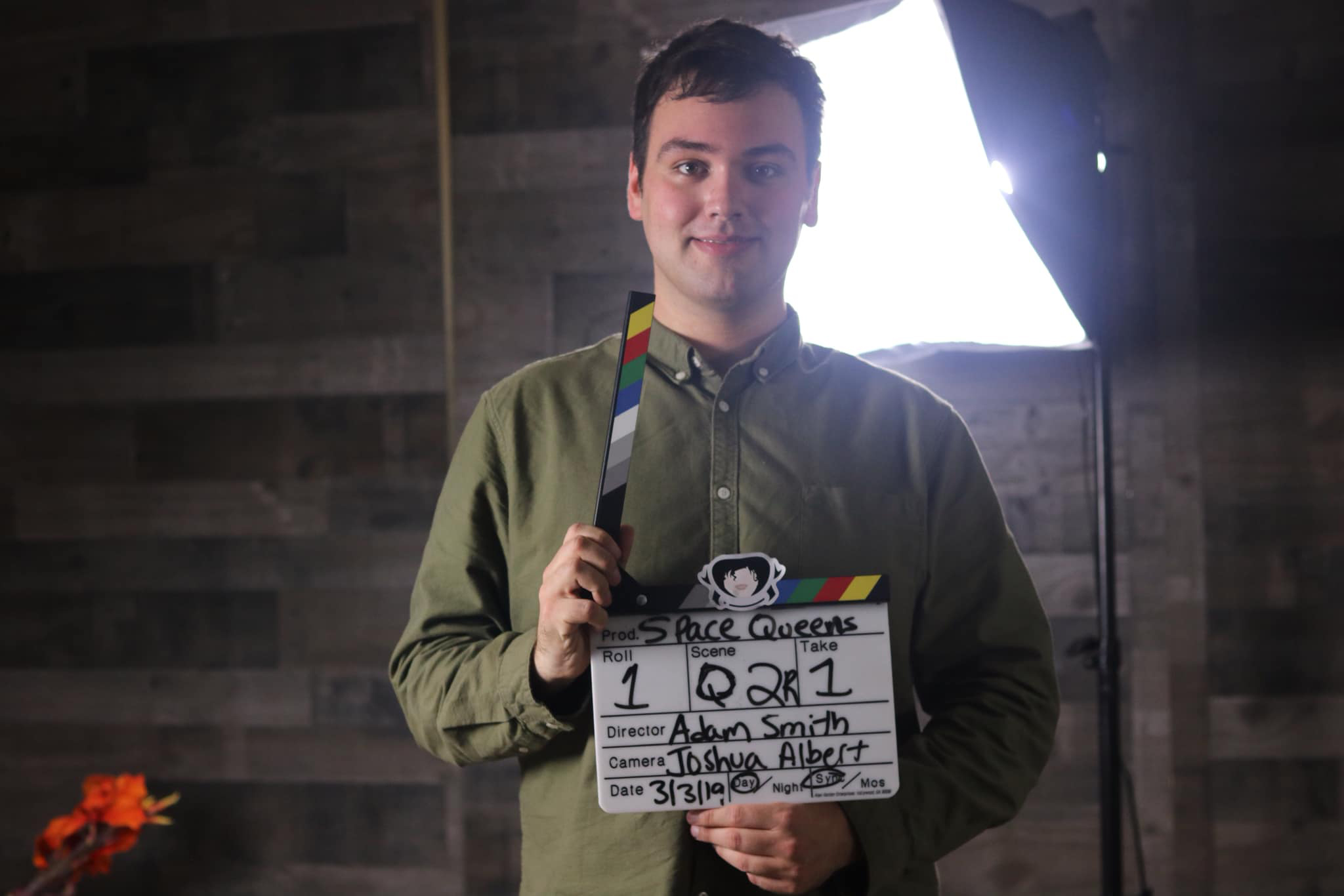 Filmmaker Adam Smith in studio