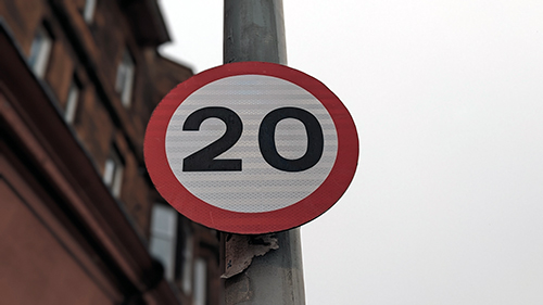 A 20 mph sign