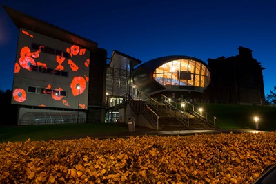 Craiglockhart campus lit up for Armistice centenary