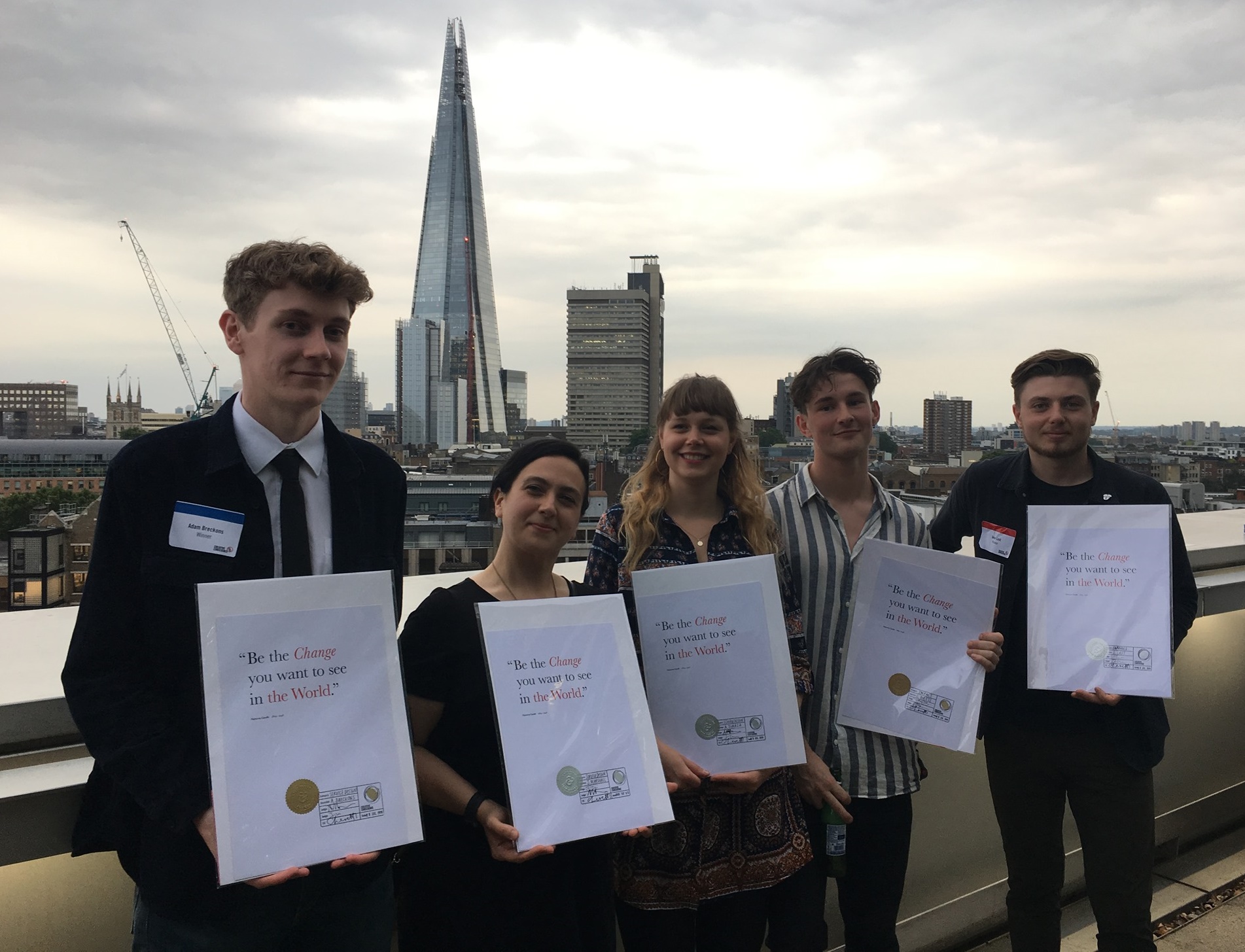 Edinburgh Napier's award winners pose with certificates