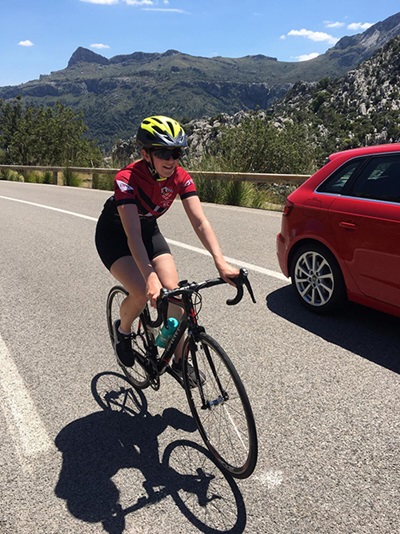 Kathleen on her road bike