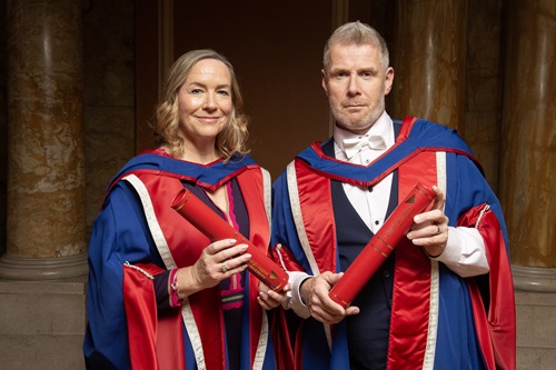 Boogie and Arlene with their honorary degrees at the Usher Hall
