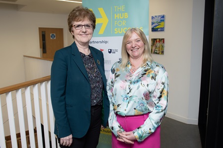 Edinburgh Napier University Principal Andrea Nolan with Hub for Success manager Lorraine Moore