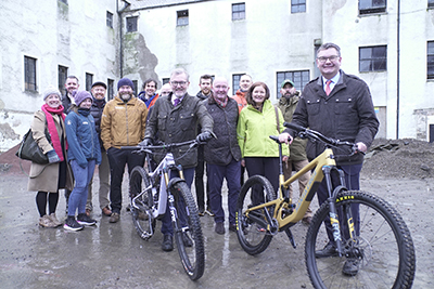 Partners of the new Mountain Bike Centre of Scotland pose for photos