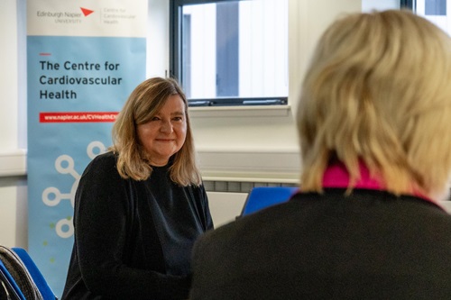 Jenni Minto MSP speaks to Alison Machin, Dean of Edinburgh Napier's School of Health and Social Care
