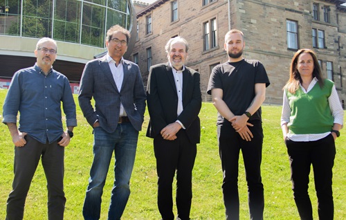 The LastingAsset team standing outside Edinburgh Napier University's Craiglockhart campus