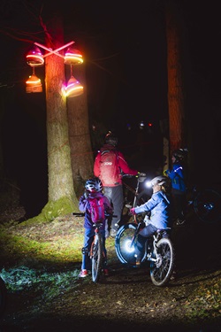 Some young cyclists taking part in Light Up The Trails