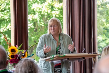 Dr Gerri Matthews-Smith giving a talk