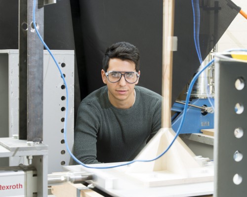 Juan Bernal-Sanchez in a laboratory