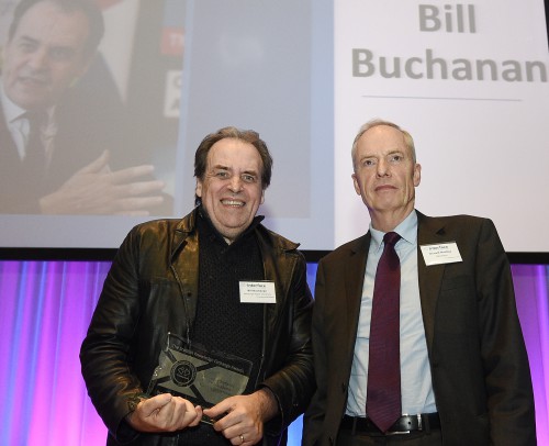 Professor Bill Buchanan accepting an award