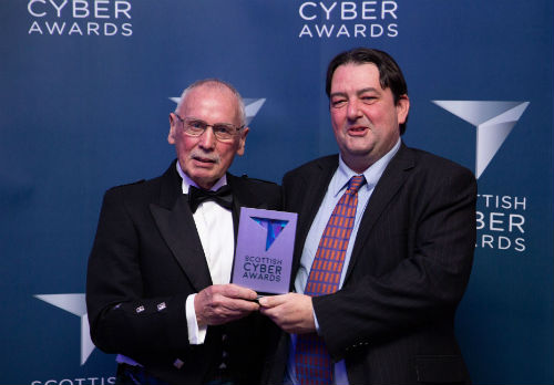 Scottish Cyber Awards 2019 hand over of Best Cyber Breakthrough