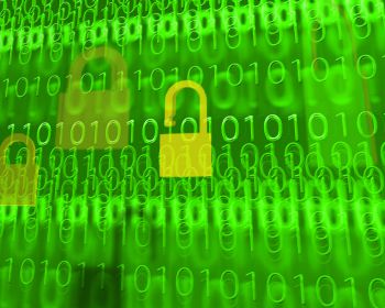 Binary numbers on a screen