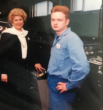 David Easton with the late Brenda Dean, leader of the print union SOGAT