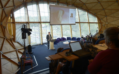 Business Minister Jamie Hepburn speaking at Craiglockhart