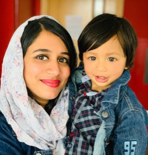 Jeshreena Palakkal and son Elan
