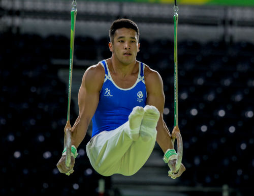 Kelvin Cham in gymnastics action