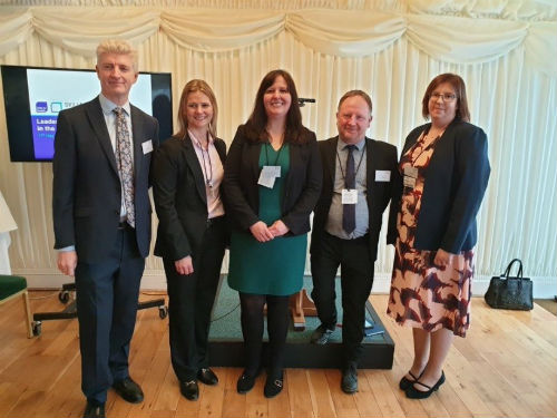 - left to right - John Rogers, Chief Executive, The Workforce Development Trust; Rachel Williams, Chief Superintendent, Avon and Somerset Police; Pauline Crellin, Director of External Affairs, Strategic Design and Planning (Universal Credit Programme), Department for Work and Pensions; Jon Parry, Head of Research, The Workforce Development Trust; and Dr Kirsteen Grant, Associate Professor, Edinburgh Napier University.