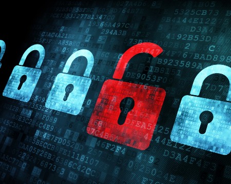Cybersecurity padlock logo