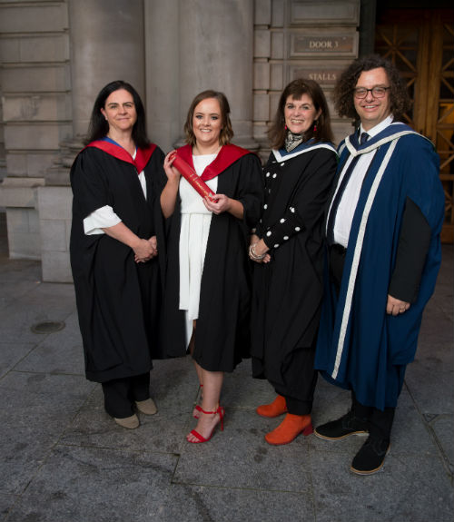 Mhairi McDonald with Emma Trotter, Mandy Gentleman and Stehen Smith outside the Usher Hall