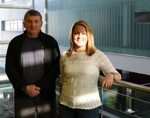 Scott Graham and Mollie Hughes at Sighthill campus