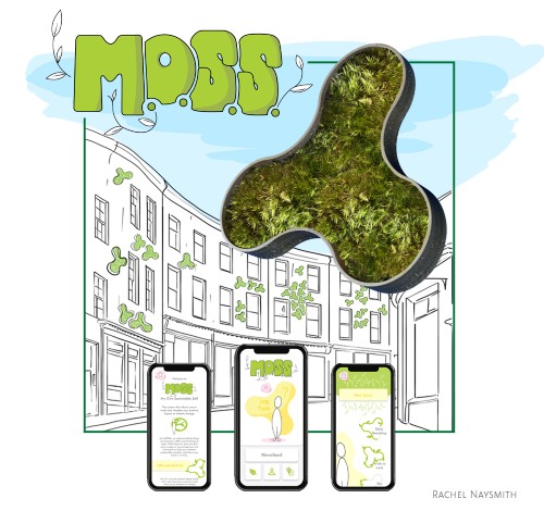 Moss pattern imagery used in design project