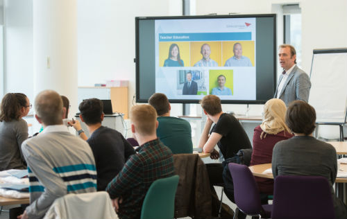 Andrew Gallacher introduces the first cohort of student teachers to the university