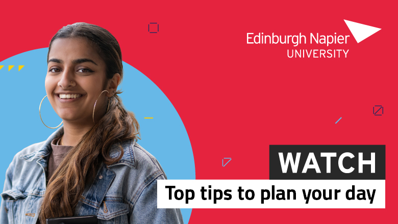 Video thumbnail text reads: Watch. Top tips to plan your day