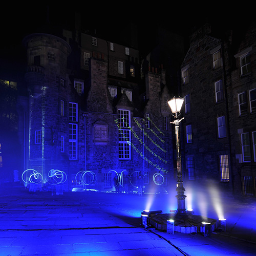 Night lights at Elgin cathedral