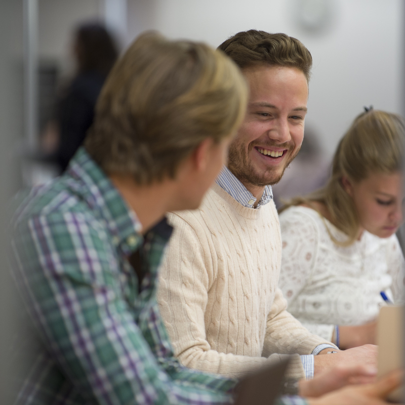  Two International students Vebjorn and Fredrik, from Norway, studying Business Management and Finance, in the Craiglockhart campus library. 