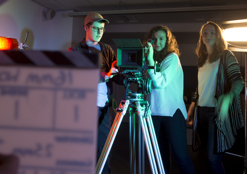 Film students on set.
