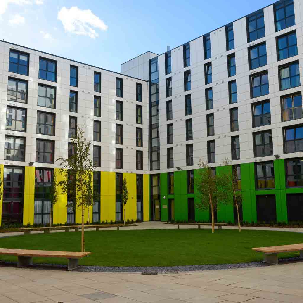 Exterior view of student accommodation