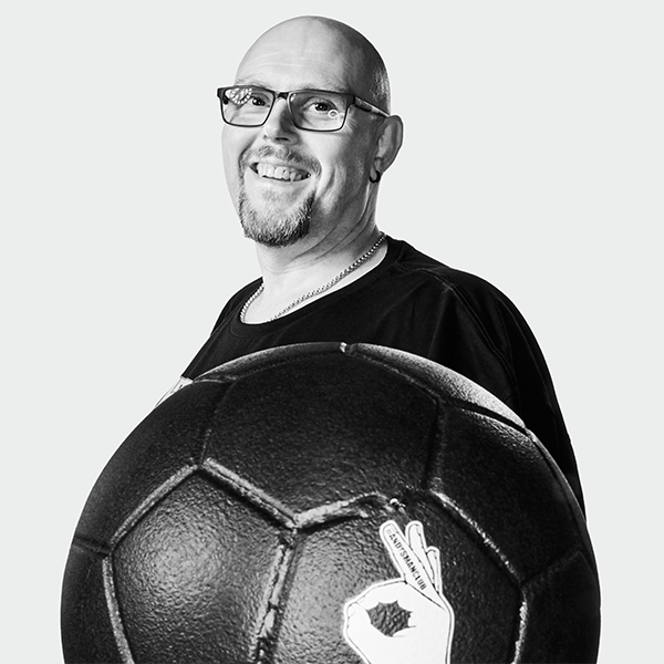 Ian hounsome with andys man club football