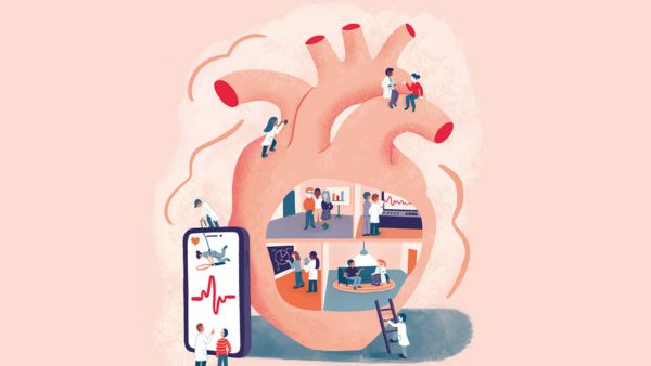Heart research design animated graphic
