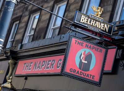 The Napier Graduate, a pub rebranded for Edinburgh Napier University's graudations